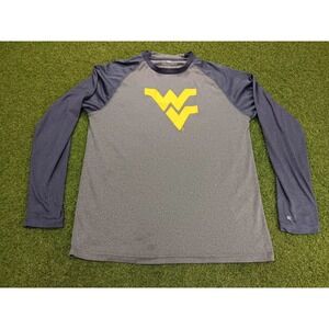 West Virginia Mountaineers Football Shirt Mens L Gray‎ Blue Colosseum Athletics